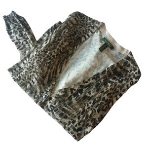 Ralph Lauren | Animal Print Cardigan Sweater (1X)